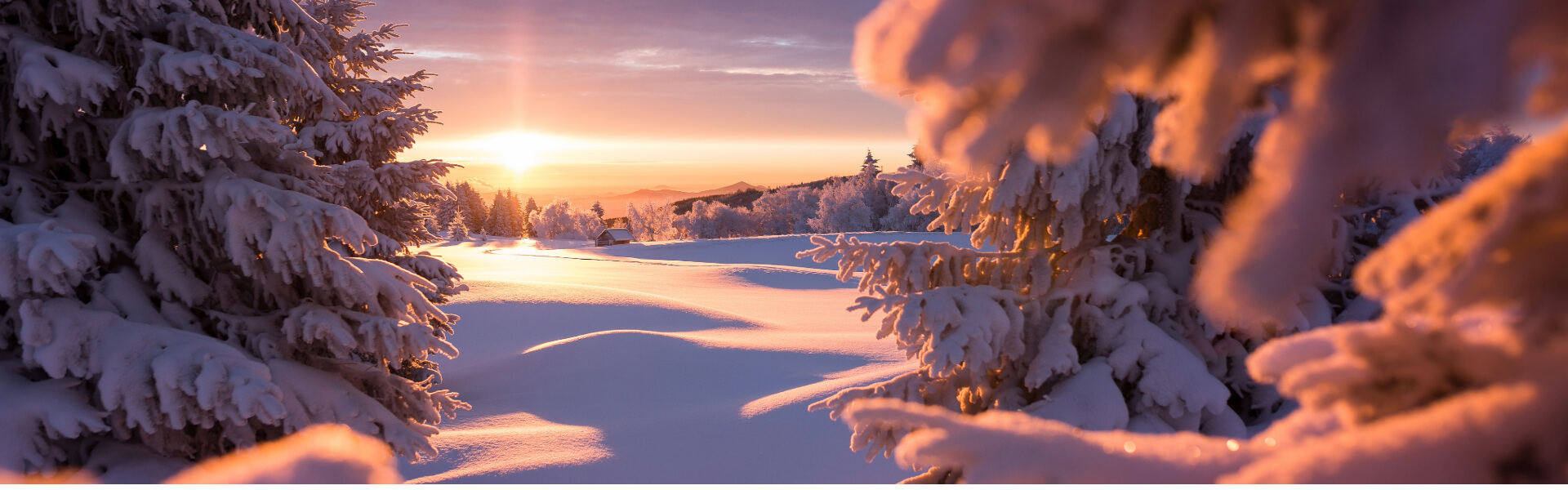 Winterliche Landschaft im Erzgebirge in Sachsen