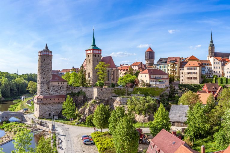 Türme der Altstadt von Bautzen in der Oberlausitz